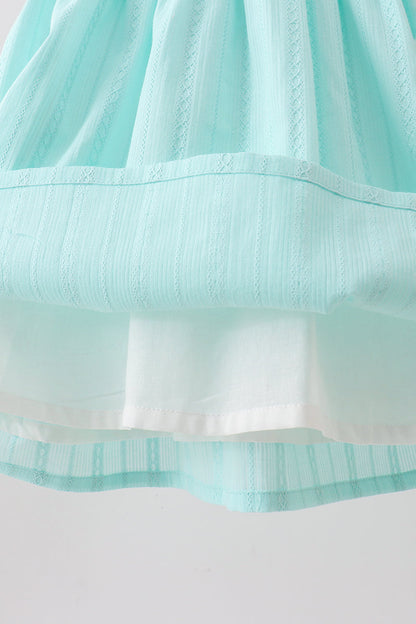 Mint Princess Smocked Jacquard Dress