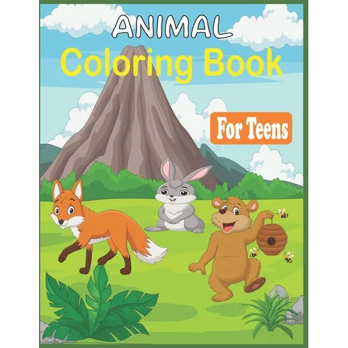 Animal Coloring Book For Teens: 45 Stress Relieving cute animal designs to color - Paperback
