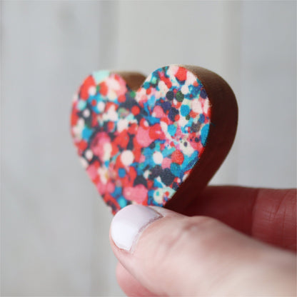 Fabric-Faced Wooden Hearts