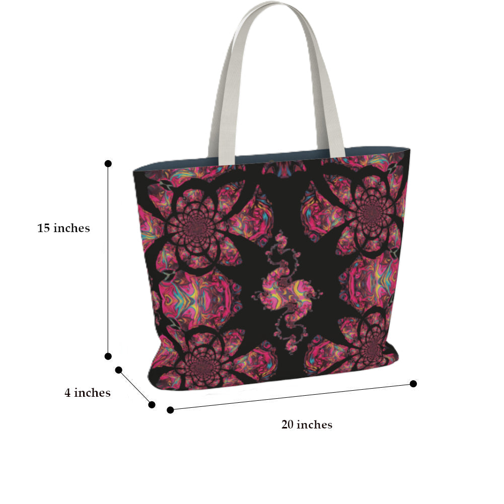 Pink Paisley Pattern Canvas Tote Bag