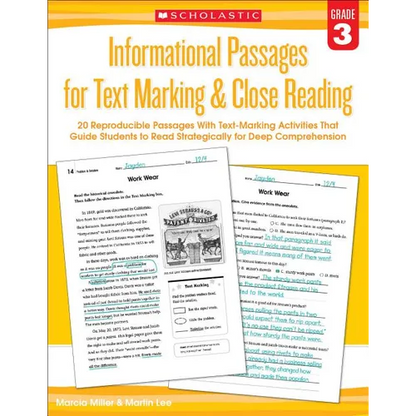 Informational Passages for Text Marking & Close Reading: Grade 3 - Paperback