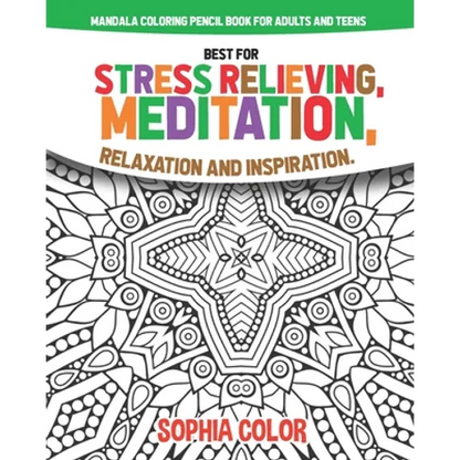 mandala coloring pencil book for adults and teens best for stress relieving, meditation, relaxation, and inspiration.: flower creative pattern gift - Paperback