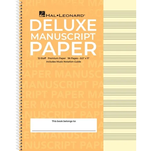 Deluxe Wirebound Super Premium Manuscript Paper Notebook (Gold Cover) - 96-Page Music Staff Paper Notebook - Durable Sheet Music Notebook - Lined Char - Spiral