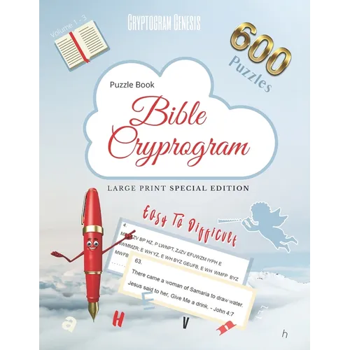 Puzzle Book Bible Cryptogram Large Print Special Edition: Bible Cryptograms, Cryptogram Bible Puzzle Books, Cryptograms Bible Quotes - The Complete Se - Paperback