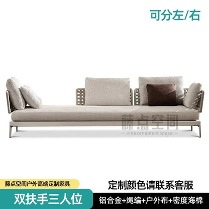 Scandinavian Corner Teak Rainproof Rattan Furniture