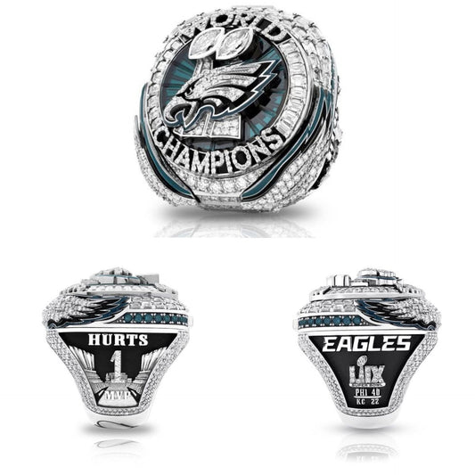 Philadelphia Eagles Super Bowl LIX Rings #1 Hurts MVP Edition with Wings Pop Out
