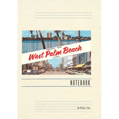 Vintage Lined Notebook Greetings from West Palm Beach, Florida - Paperback