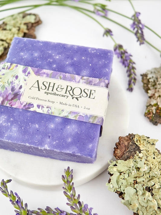 Lavender Oak Moss Soap Scrub Bar