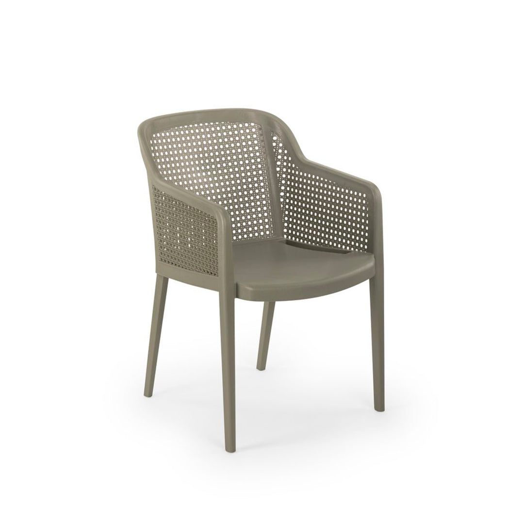 Outdoor Patio Arm Chairs Set of 4 - Newport - Cement Gray