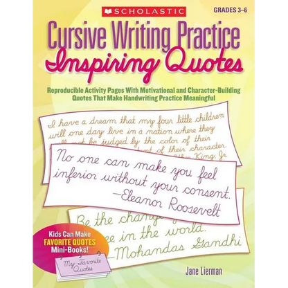 Cursive Writing Practice: Inspiring Quotes - Paperback