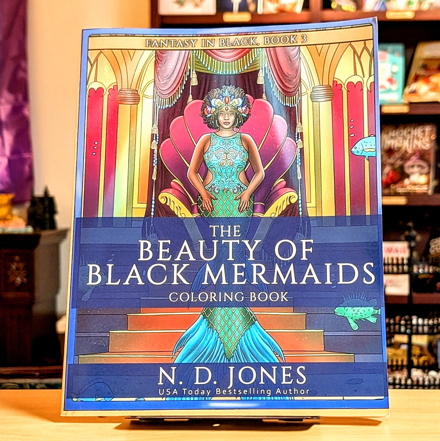 The Beauty of Black Mermaids Coloring Book: 3