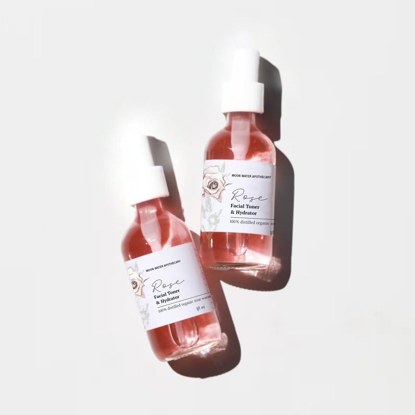 Handcrafted Rose Water Facial Toner, ALL Skin Types -- Organic Soothing, Hydrating Skin Care -- by Moon Water Apothecary!