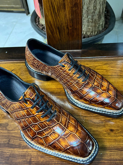 Maurice Presidente Custom Made Alligator Oxford - Cognac