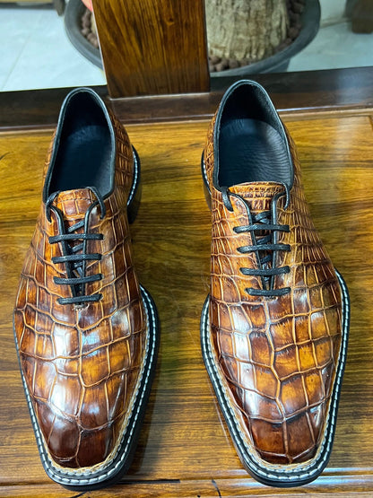 Maurice Presidente Custom Made Alligator Oxford - Cognac
