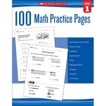 100 Math Practice Pages: Grade 1 - Paperback