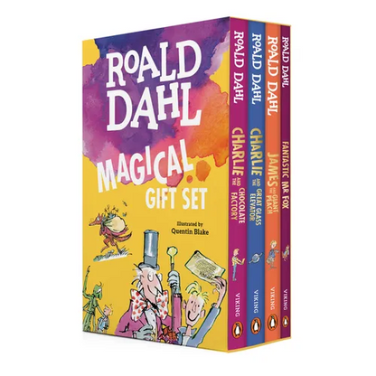 Roald Dahl Magical Gift Boxed Set (4 Books): Charlie and the Chocolate Factory, James and the Giant Peach, Fantastic Mr. Fox, Charlie and the Great Gl - Boxed Set