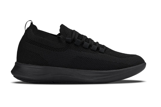 CALTO - QA060 - 2.4 Inches Taller (Black/Black Sole) - Lightweight Knitted Sneakers