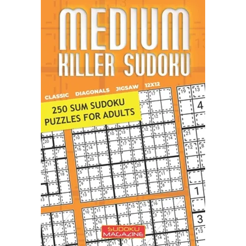 Medium Killer Sudoku: 250 Sum Sudoku Puzzles for Adults - Paperback