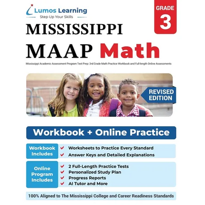 Mississippi Academic Assessment Program Test Prep: 3rd Grade Math Practice Workbook and Full-length Online Assessments: MAAP Study Guide - Paperback