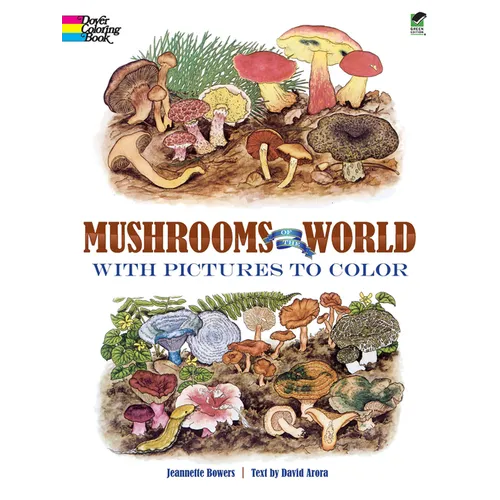 Mushrooms of the World with Pictures to Color - Paperback