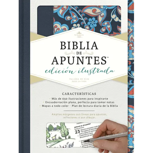 Rvr 1960 Biblia de Apuntes, Edición Ilustrada, Tela En Rosado Y Azul - Hardcover