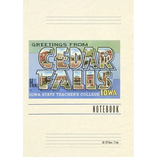 Vintage Lined Notebook Greetings from Cedar Falls - Paperback