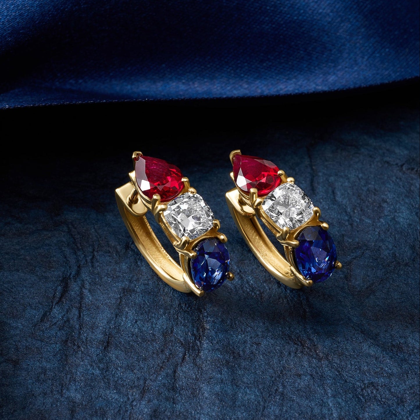 America250™ Signature Gemstone Hoop Earrings