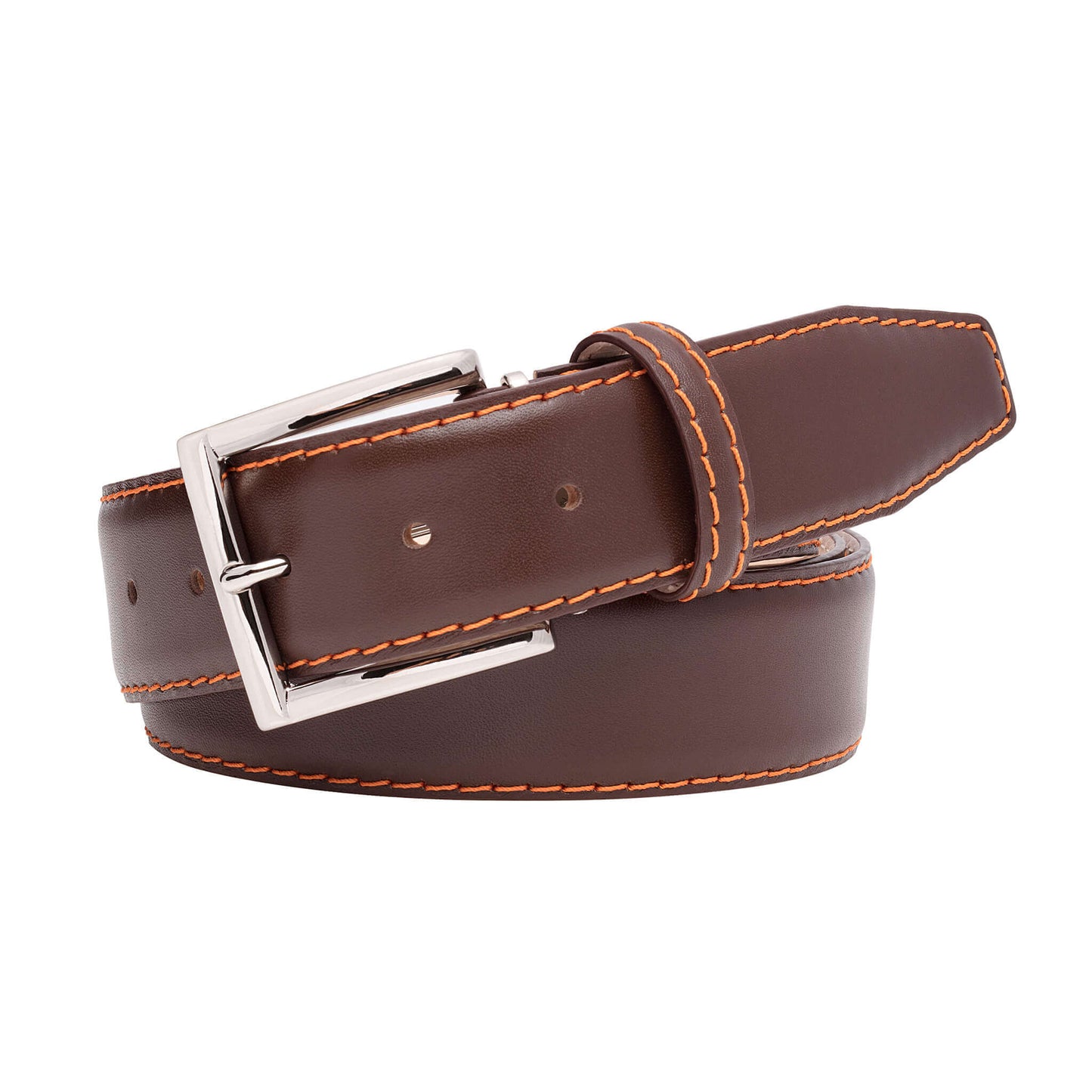 Brown Smooth Italian Calf Leather Belt