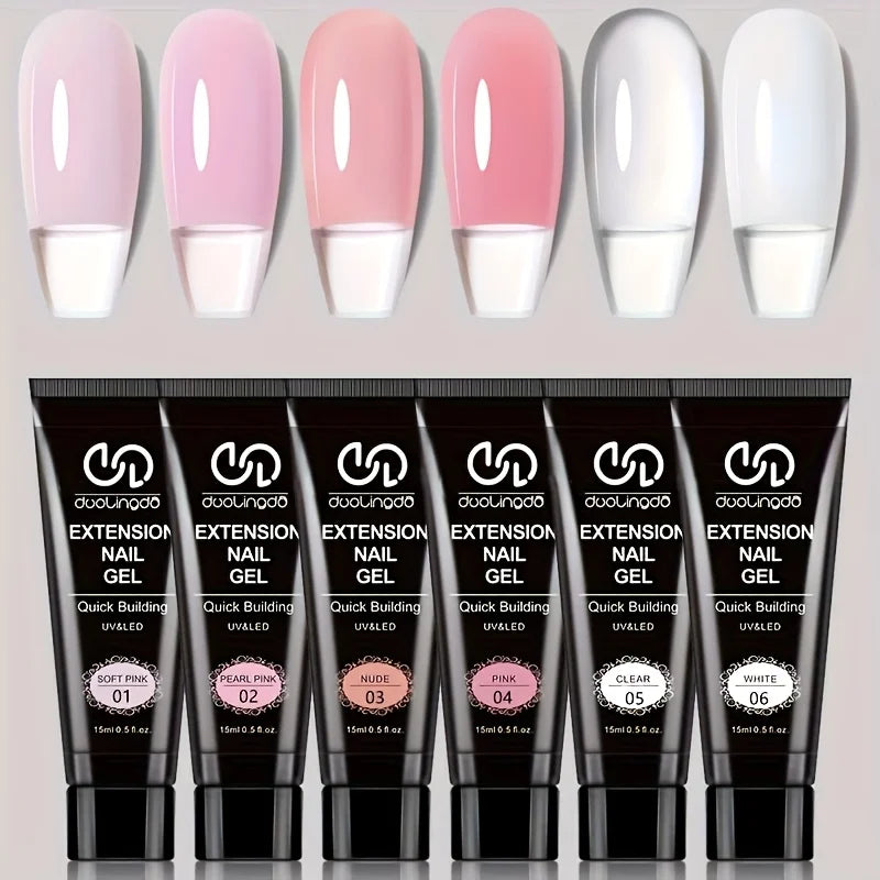 22pcs Poly Nails Gel 0.51oz Clear Poly Gel Builder Natural Looking And Long-Lasting, Trendy Nail Art Design Salon Professional
