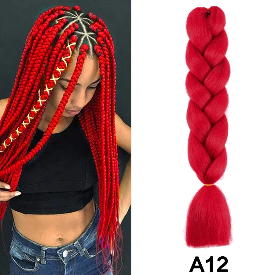 Jumbo Braiding Hair Synthetic Crochet Braids Hair Knotless Braids For Box Braids Senegales Tribal Braids Yaki Hair Extensions