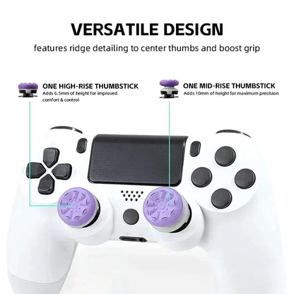 2-Pack Thumb Stick Grips with High/Low Caps for PS4/PS5/Xbox Controller Hand Grip Extenders