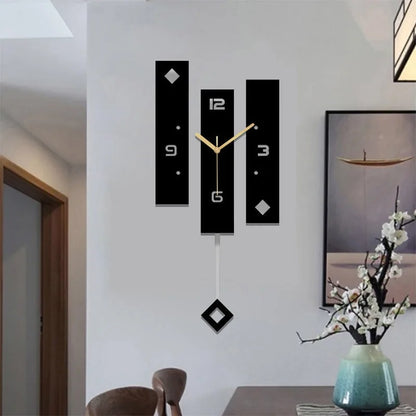 Nordic Clock With Pendulum Large Size Wall Clock