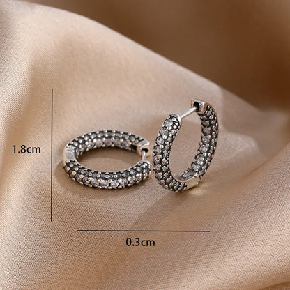 Blue Zircon Stud Earrings for Women | European Style Silver Jewelry