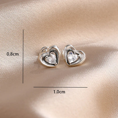Blue Zircon Stud Earrings for Women | European Style Silver Jewelry