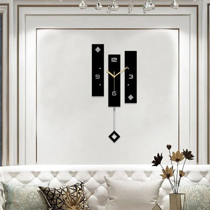 Nordic Clock With Pendulum Large Size Wall Clock