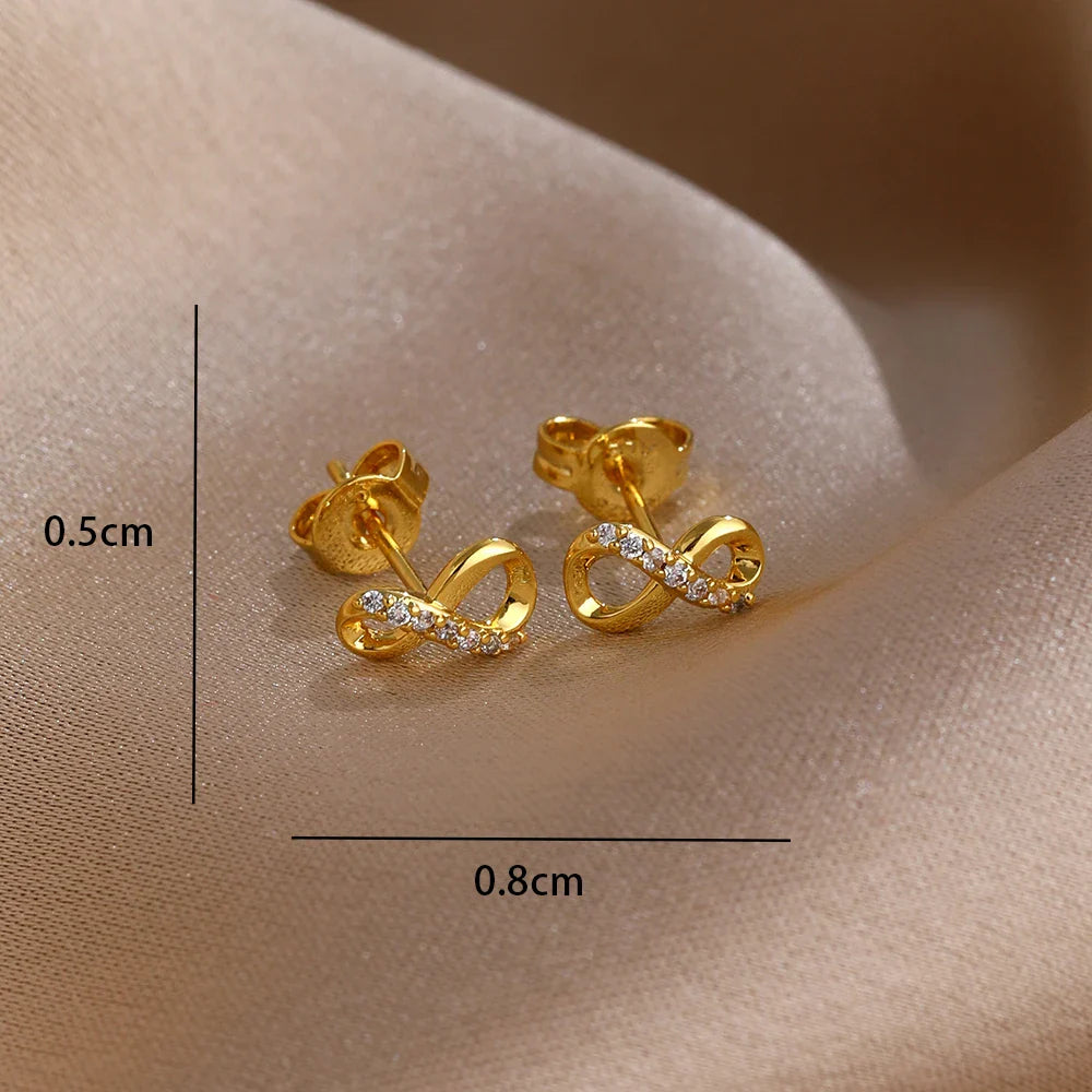 Blue Zircon Stud Earrings for Women | European Style Silver Jewelry