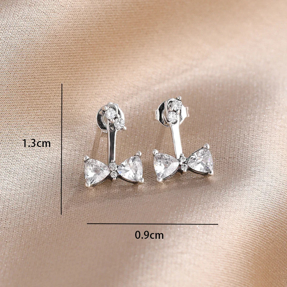 Blue Zircon Stud Earrings for Women | European Style Silver Jewelry