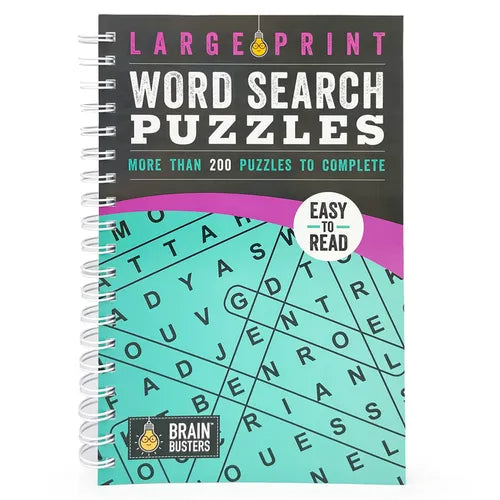 Large Print Word Search Puzzles Teal: More Than 200 Puzzles to Complete - Spiral