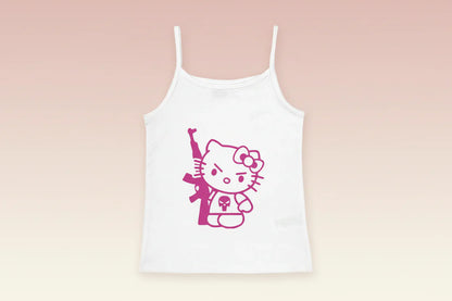 Y2K Hello Kitty Crop Top – Emo Girls Vintage Punk Tank