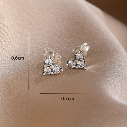 Blue Zircon Stud Earrings for Women | European Style Silver Jewelry