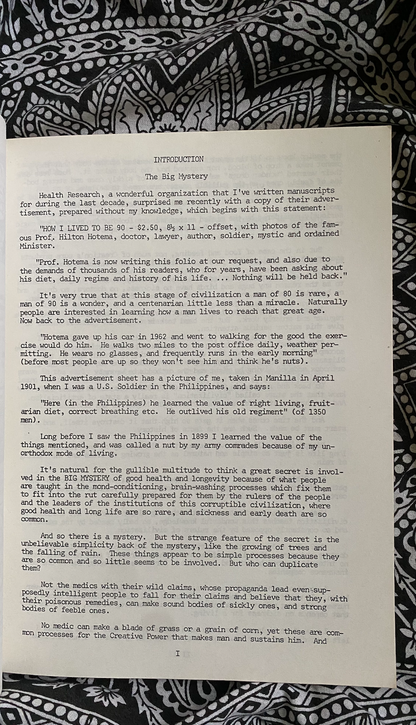 How I Lived To Be Ninety — Hilton Hotema