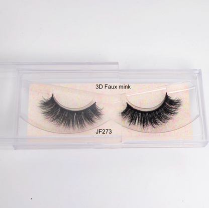 Fake Mink Eye Lash with Custom Eyelash Box 3D  Fluffy Mink Eyelash Full Strip Eye Lashes with applicator
