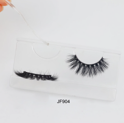 Fake Mink Eye Lash with Custom Eyelash Box 3D  Fluffy Mink Eyelash Full Strip Eye Lashes with applicator