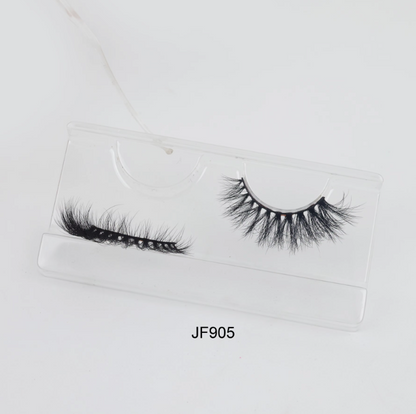 Fake Mink Eye Lash with Custom Eyelash Box 3D  Fluffy Mink Eyelash Full Strip Eye Lashes with applicator