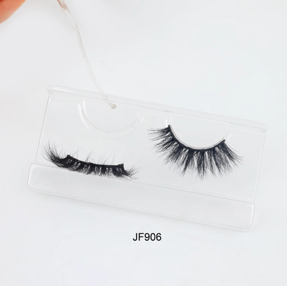 Fake Mink Eye Lash with Custom Eyelash Box 3D  Fluffy Mink Eyelash Full Strip Eye Lashes with applicator
