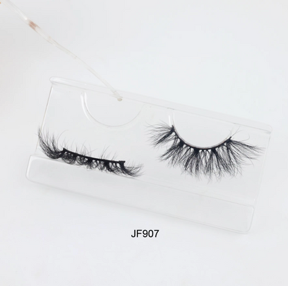 Fake Mink Eye Lash with Custom Eyelash Box 3D  Fluffy Mink Eyelash Full Strip Eye Lashes with applicator