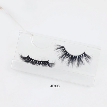 Fake Mink Eye Lash with Custom Eyelash Box 3D  Fluffy Mink Eyelash Full Strip Eye Lashes with applicator