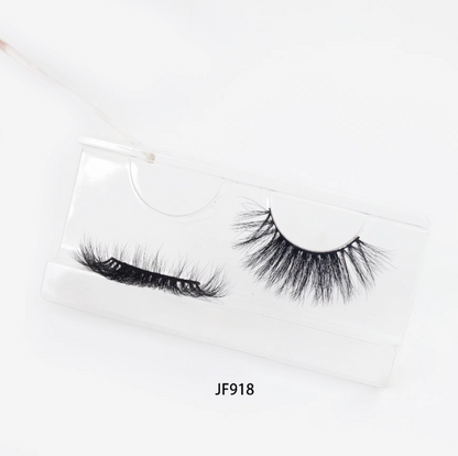 Fake Mink Eye Lash with Custom Eyelash Box 3D  Fluffy Mink Eyelash Full Strip Eye Lashes with applicator