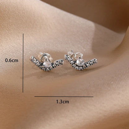 Blue Zircon Stud Earrings for Women | European Style Silver Jewelry