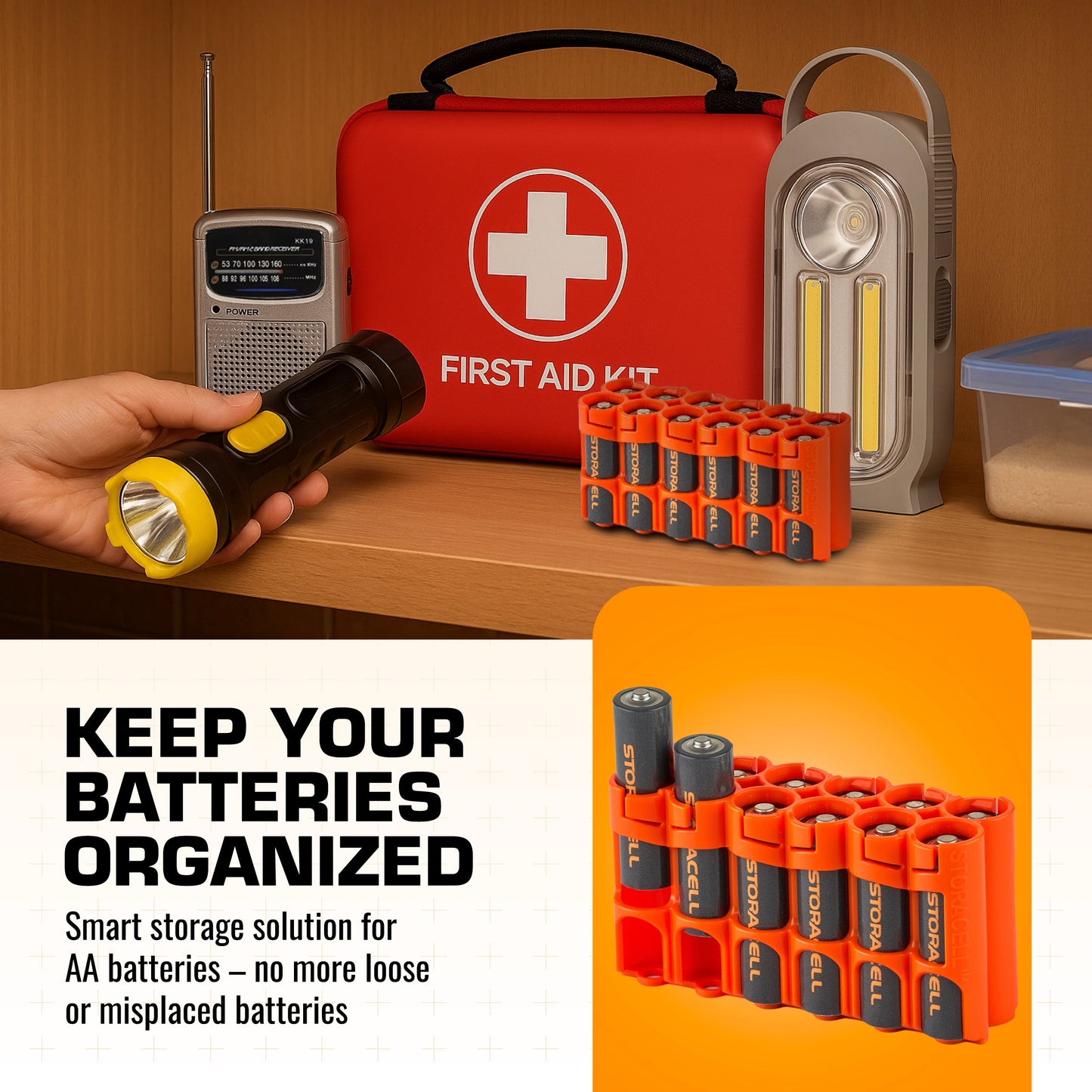 12 AA Pack Battery Caddy (Orange)